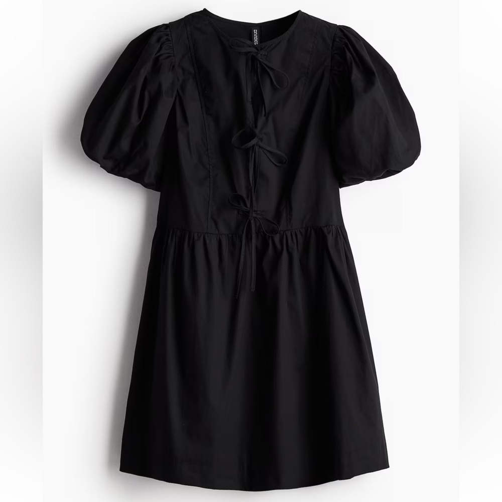 H&M Black Puff Sleeve Dress